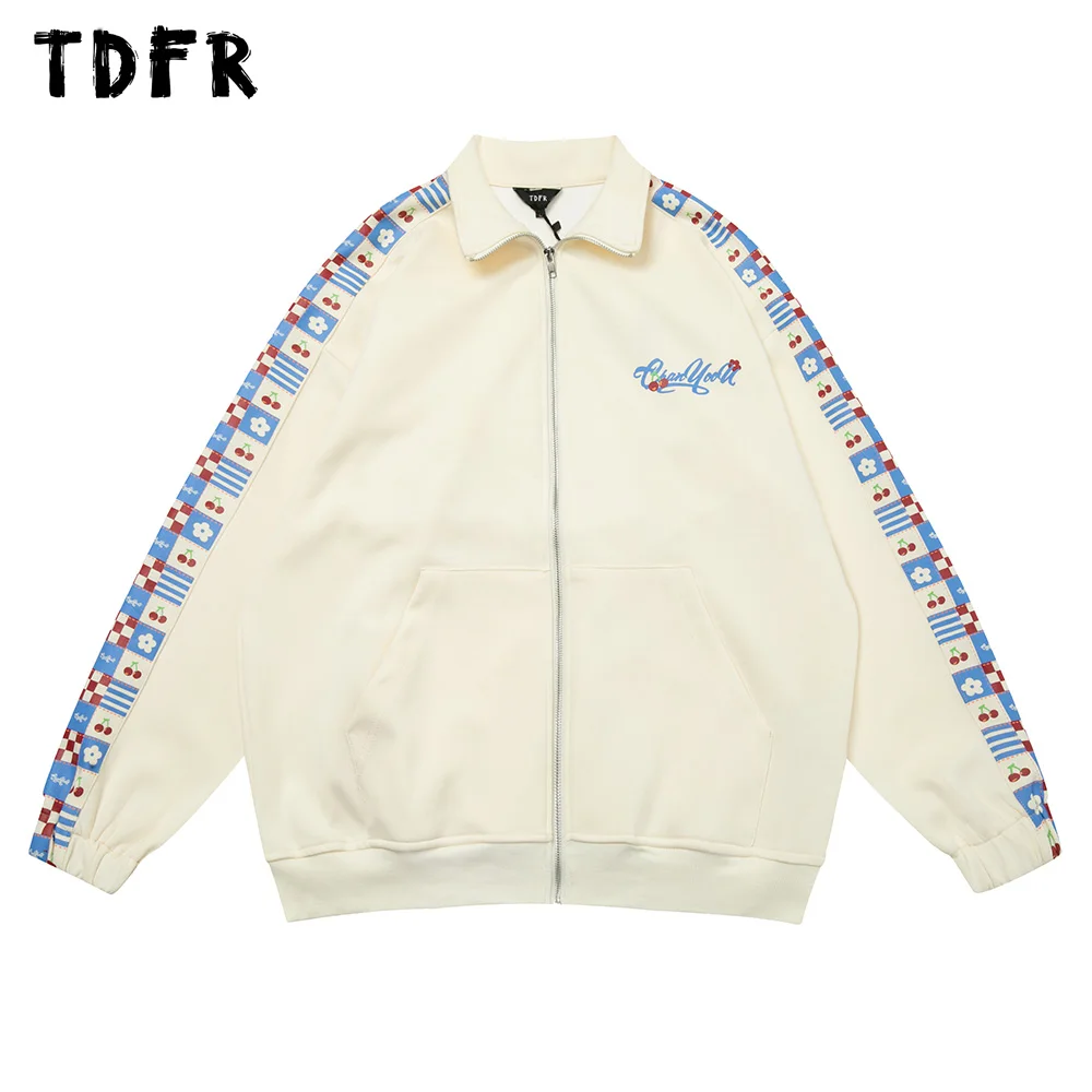 

Fruit Print Jacket Mens Autumn Winter Casual Loose Lapel Pocket Long Sleeve Outerwear Men Top