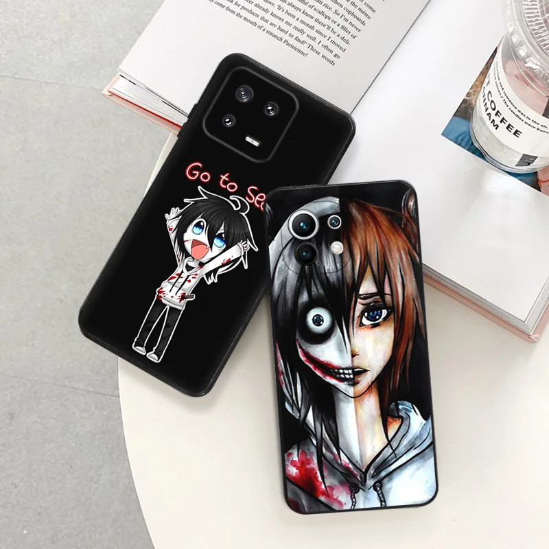 Чехол для телефона Аниме Джефф The Killer Xiaomi 12 Pro 12x 12t 13 Redmi Note 13c 12s 12c Lite черный чехол