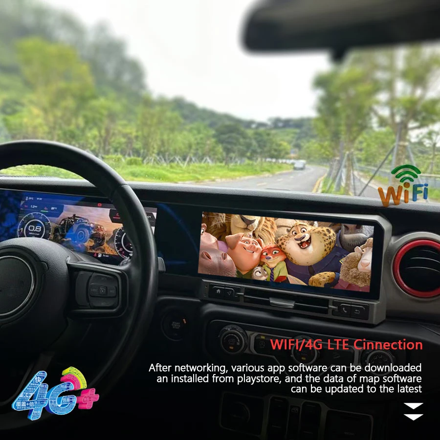 Автомобильный мультимедийный плеер экран 12 3 дюйма + Android для Jeep Wrangler 2018-2022 Carplay