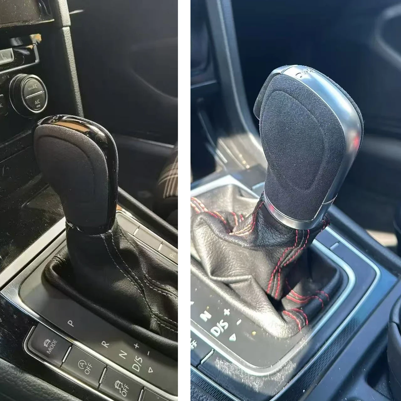 Замшевая кожаная боковая крышка ручки переключения передач с матовым DSG для VW Golf 6