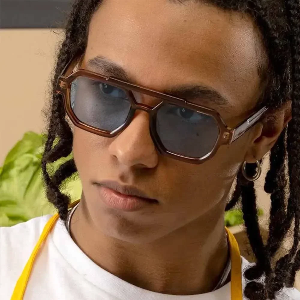 JNPCXI модные Двойные мосты женские многоугольные Квадратные Солнцезащитные очки