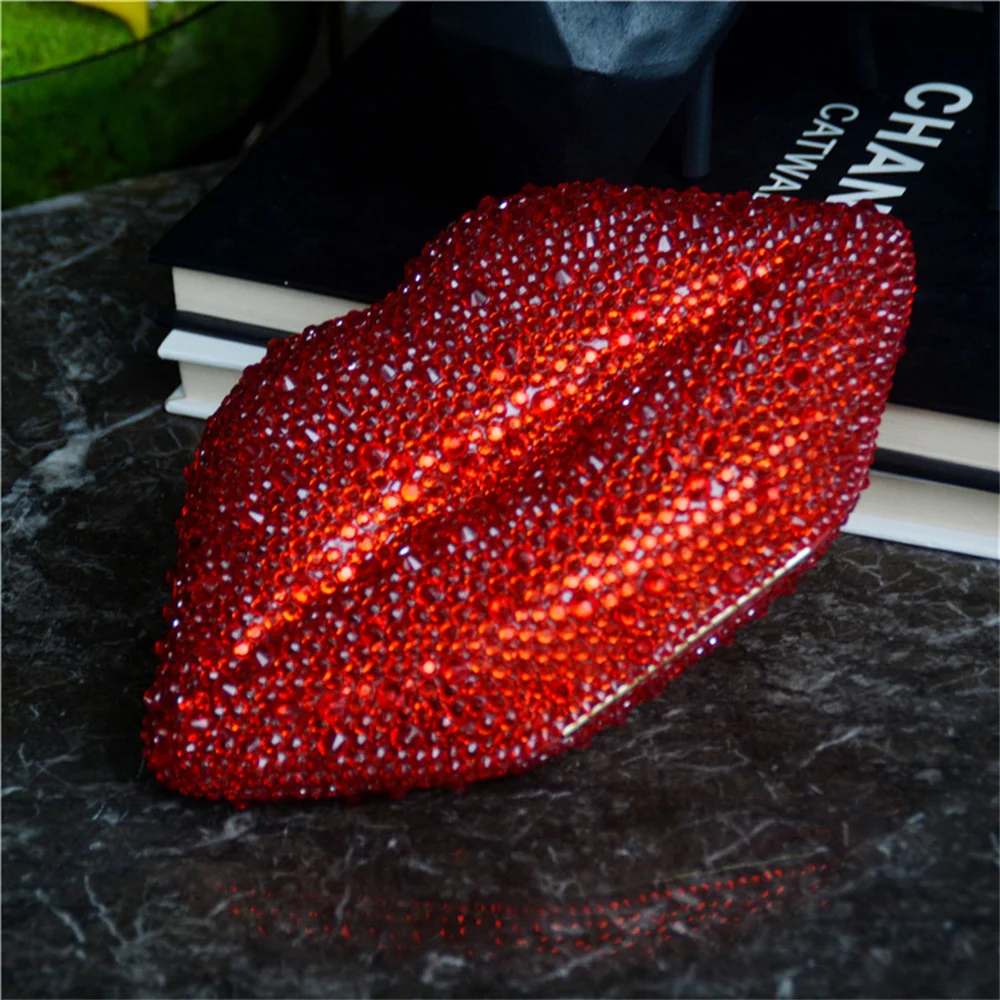 Luxury Dinner Bag Diamond-encrusted Nightclub Hand Party Rhinestone Bag Acrylic Iip Chain Dinner Shoulder Bag Cross-body Bag