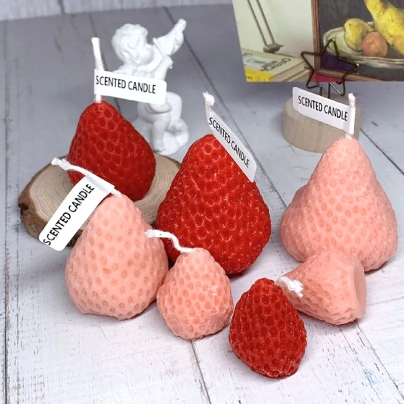 Декоративные Ароматические свечи в виде клубники ароматические из соевого воска