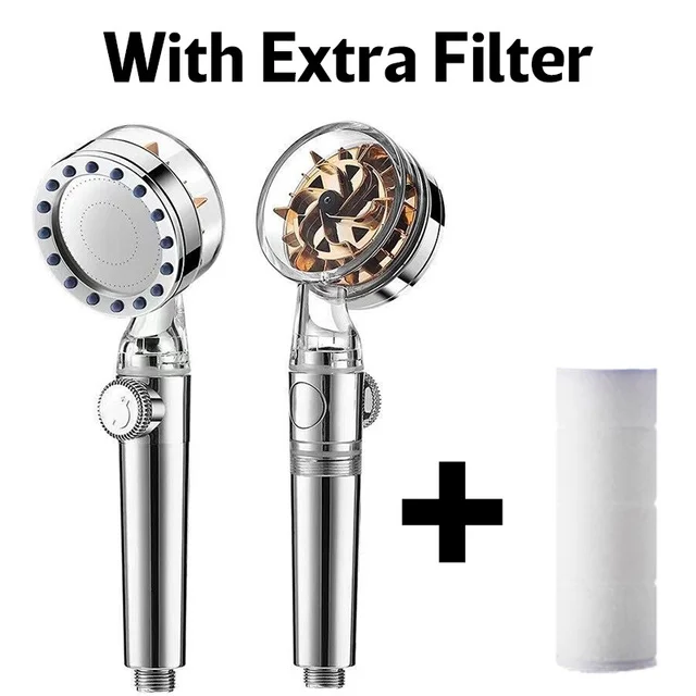 

2022 Pressurized Nozzle Turbo Shower Head One-Key Stop Water Saving High Pressure Shower Head Magic Water Line Bathroom Accessor