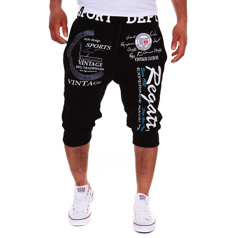 NEW 2022 Fashion Summer Draw String Hip Hop Streetwear Joggers Casual Digital Printing Sweatpants Capri Track Pants Pantalones