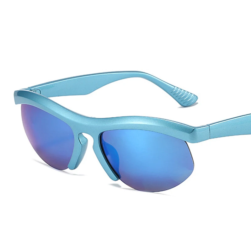 

Солнцезащитные очки KAMMPT без оправы для мужчин и женщин, модные зеркальные солнечные, для велоспорта, роскошные брендовые дизайнерские, для ...