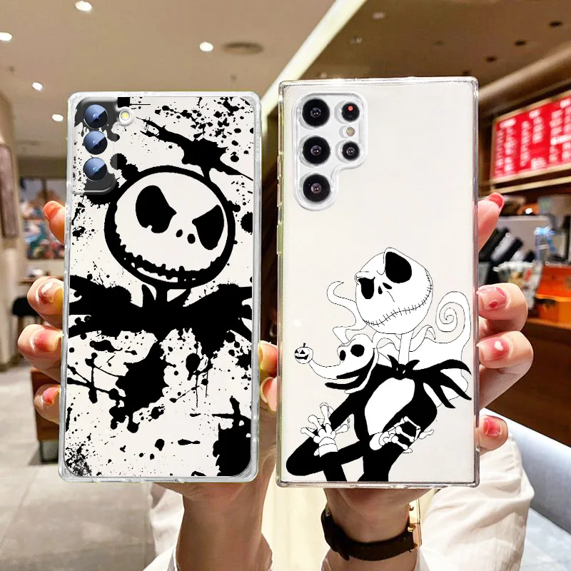 

The Nightmare Before Christmas Phone Case For Samsung Galaxy S22 S21 S20 FE S10e S9 S8 Ultra Plus Lite Transparent Back Cover