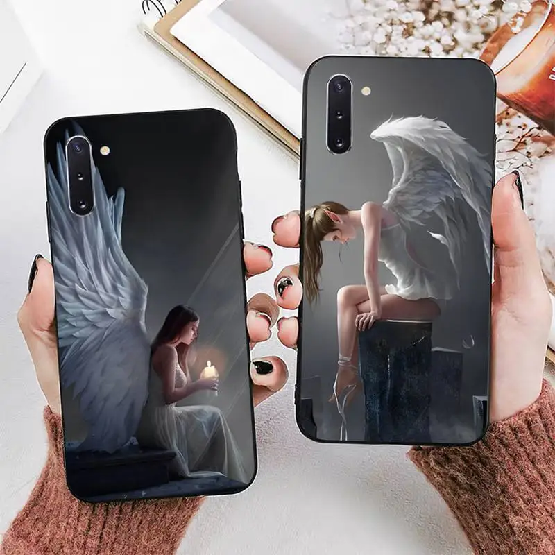 

Fantasy Angel Girl Wings Phone Case for Redmi 8 9 9A for Samsung J5 J6 Note9 for Huawei NOVA3E Mate20lite cover