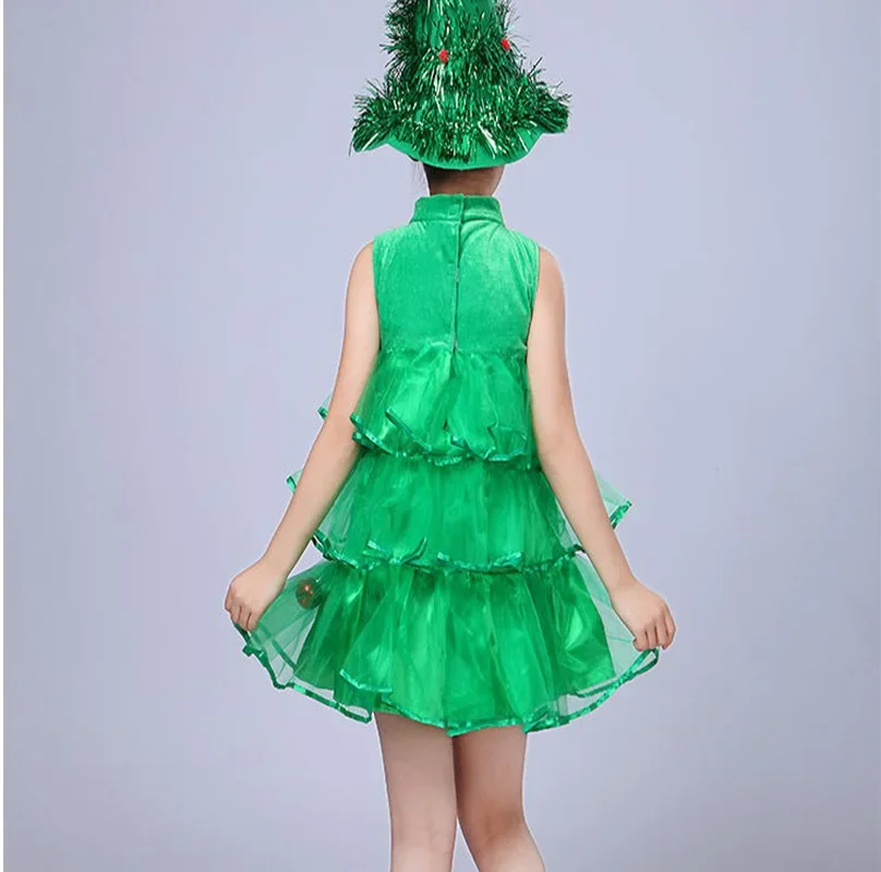 2025 Christmas Kids Girls Cosplay Santa Claus Costume Children Role Play Xmas Tree Suit Clothes Festival Outfit
