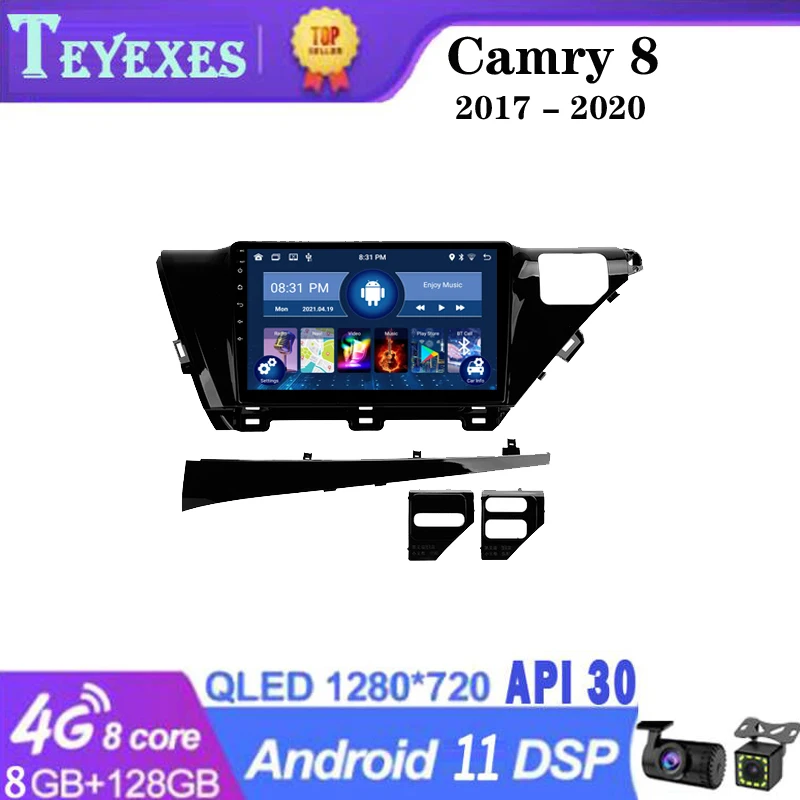 

TEYEXES Carradio For Toyota Camry 8 XV 70 2017 - 2020 Car Radio Stereo Multimedia Video Player Navigation GPS Android 11 2 Din