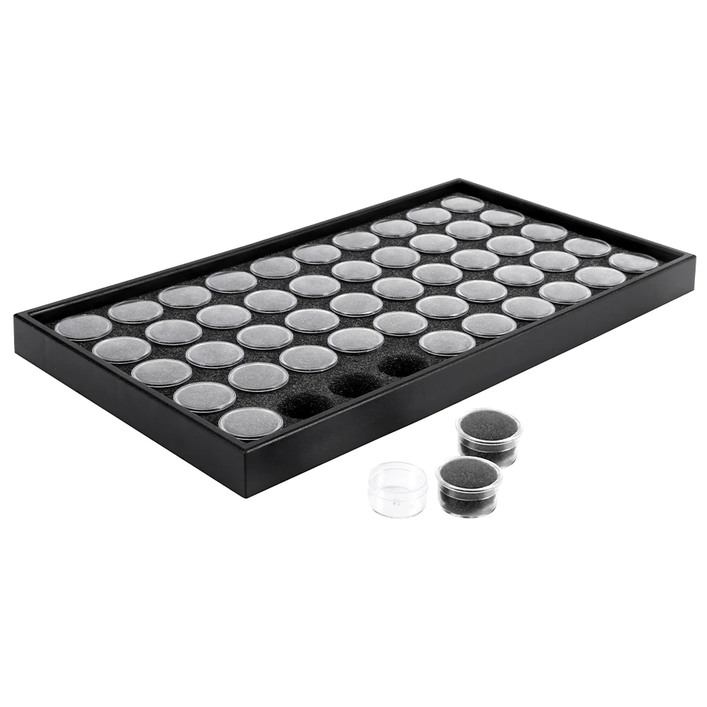 

50 отделений, держатель для ногтевого дизайна, драгоценные камни, блестящий порошок, инструмент для маникюра, контейнер для ювелирных изделий, прозрачная пустая коробка для хранения, фотопластина