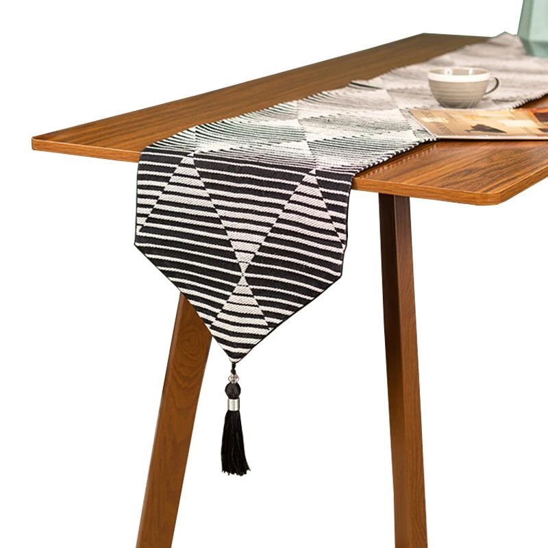 

Modern Table Runners Tassel Wedding Party Gradual Changed Style Tablecloth Restaurant Home Table Decorations Party Supplies