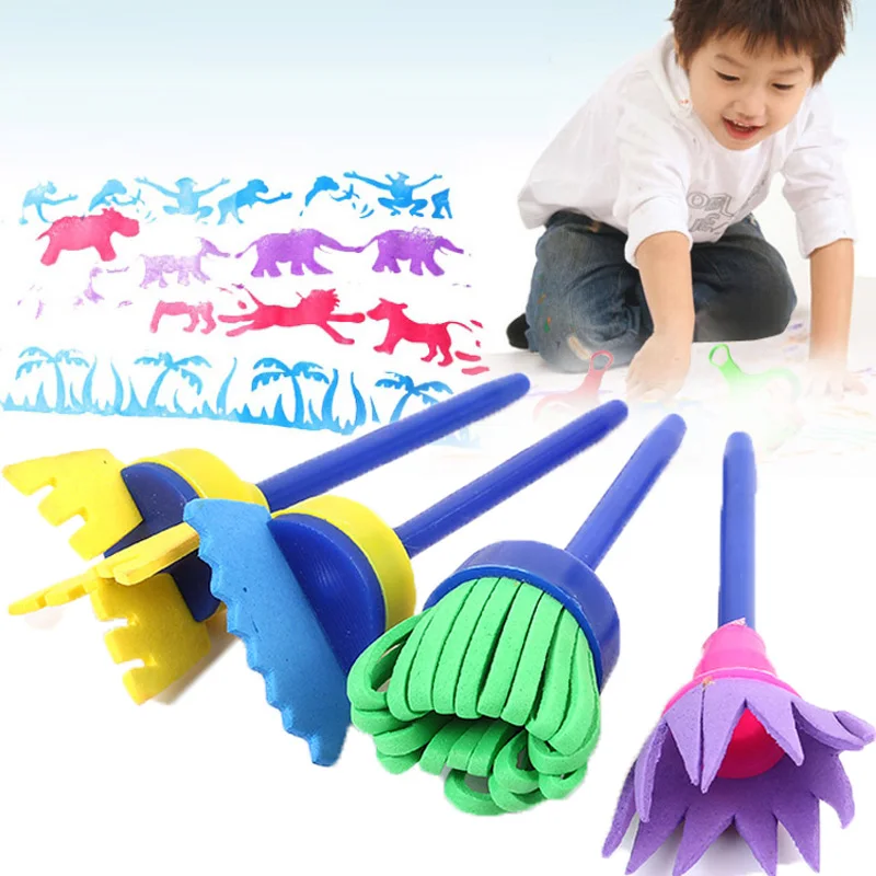 

4 шт./компл., детские развивающие губки для рисования