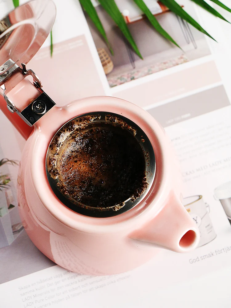Pequeno filtro pote de café inoxidável charme rosa esmalte café imprensa expresso nutrição cafeteira elétrica chaleira espresso fabricante