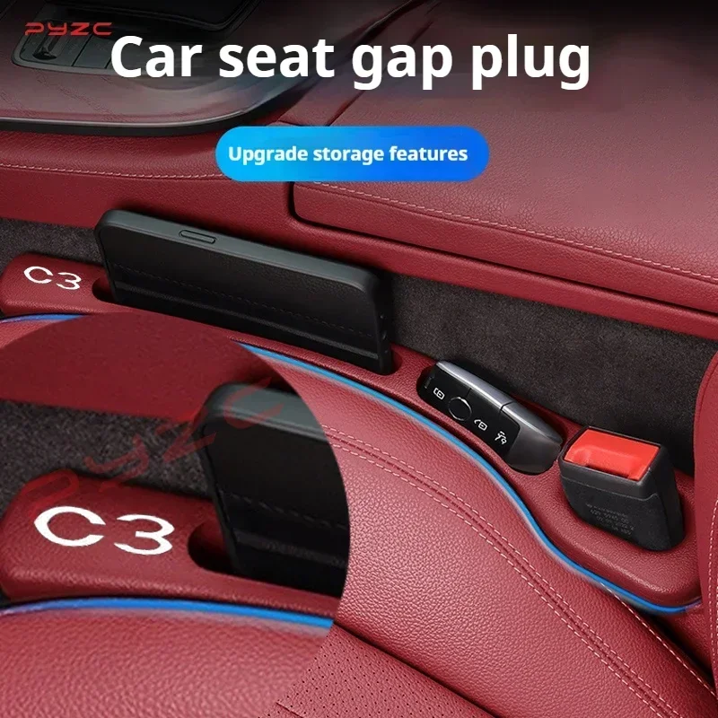 Фото Заполнитель зазора между сиденьями для Citroen C3, уплотнительная полоса от протекания, накладка для заполнения бокового слота сиденья, защита от потери предметов, аксессуар для салона автомобиля №3