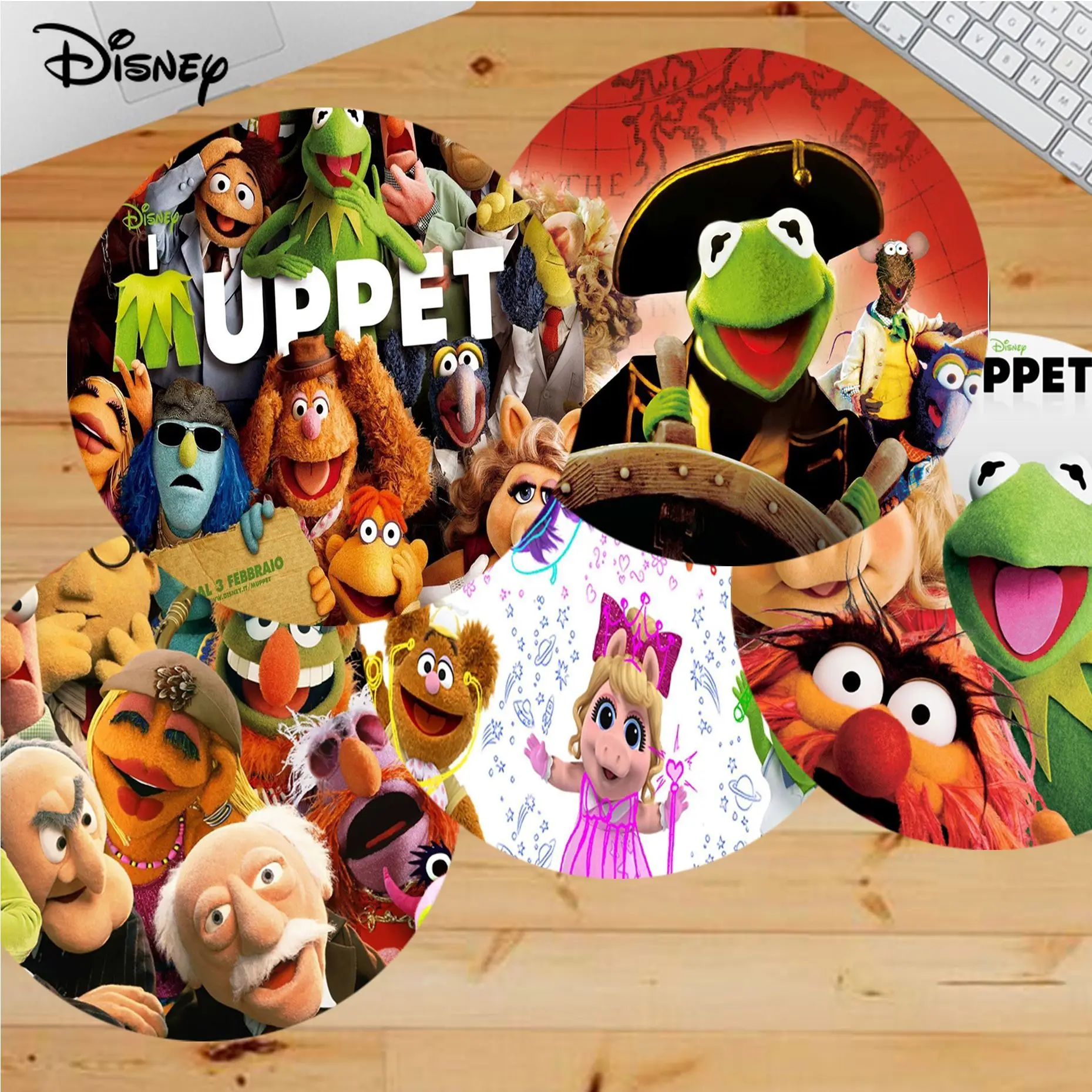 

Disney The Muppets Mousepad Animation Round Office Computer Desk Mat Table Keyboard Laptop Non-slip for PC Computer Table