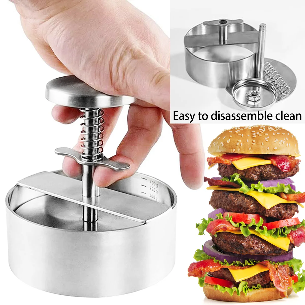 

Hamburger Maker Hamburger Press Round Shape Non-Stick Chef Cutlets Hamburger Meat Beef Grill Burger Press Patty Maker Mold