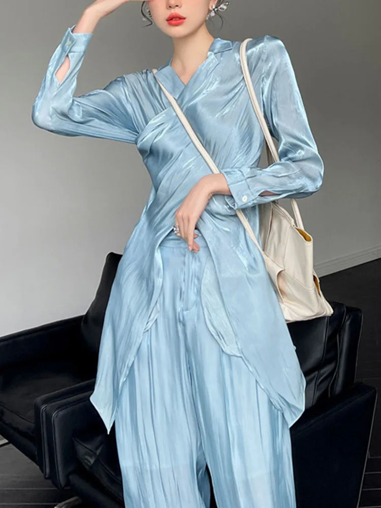 Женские осенние комплекты из двух предметов Топ с длинным рукавом и