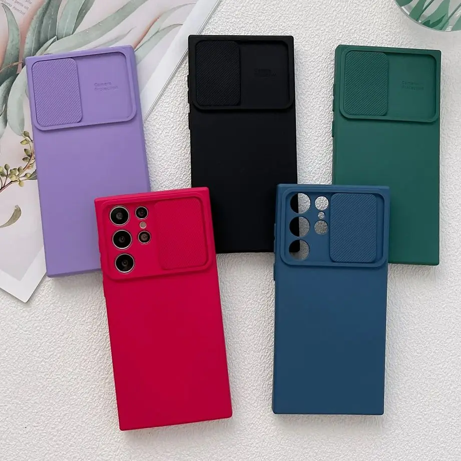 

for Samsung Galaxy S22 S21 Ultra Plus 5G Case Armor Camera Lens Push Window Back Cover for Samsung S21 S20 FE S21FE S20FE Case