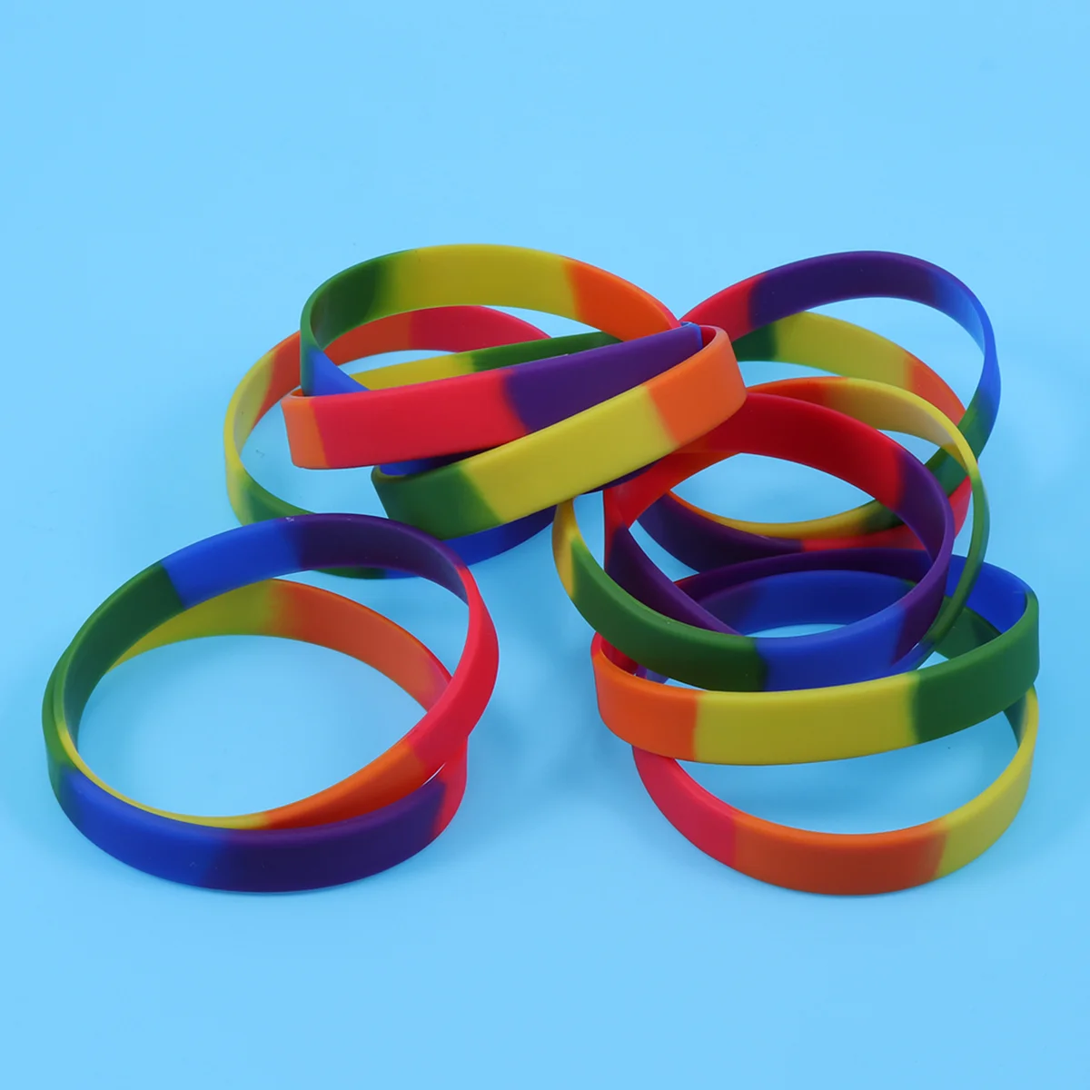 

12 Pcs Silicone Bracelet Silicone Bracelet Wristbands Wristbands Rainbow Wristbands Bracelet Rubber Wristbands Rainbow Party