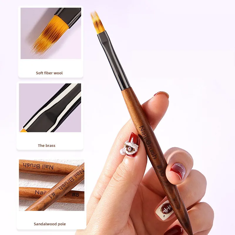 

1 Pc Multifunctional Nail Art Brush Professional Nails Pen Drawing Line UV Gel Paint Carved Smudge Therapy Brushes Manicure Tool