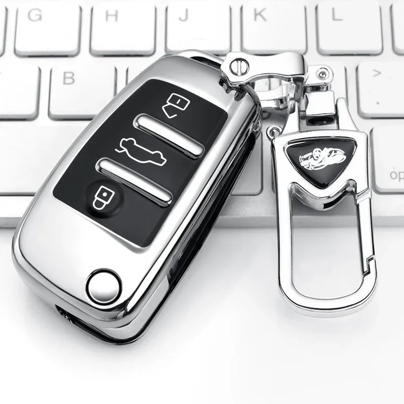 Для Audi A1 A3 A4 A5 A6 A7 Q2 Q3 Q5 Q7 S6 B6 B7 B8 C6 8P TT RS Чехол для автомобильного ключа Защитный