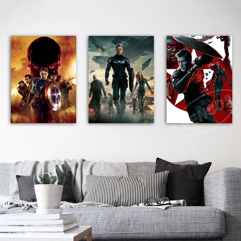Настенная картина из комиксов Marvel Декор для дома Капитан Америка Hd печать фильма