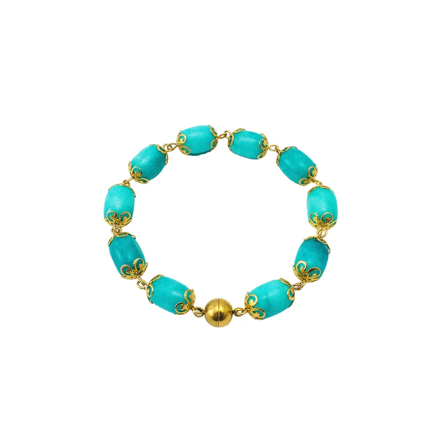 

Fashion 316l Stainless Steel Jewelry Hot Sale Artificial Turquoise Beads Bracelets For Women Cheap Items With Free Shipping
