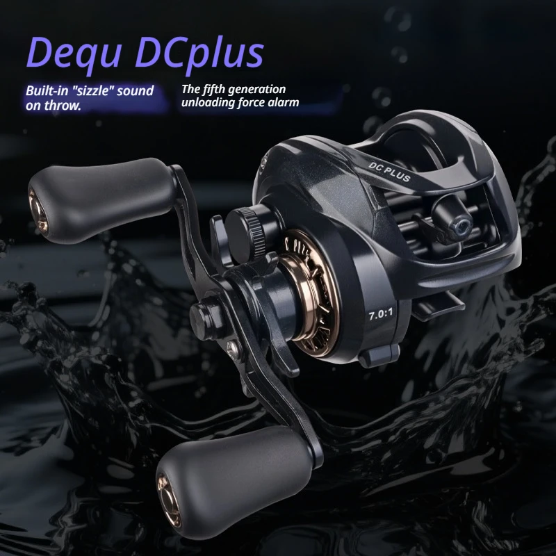 Фото Популярная катушка Deukio DC PLUS для бейткастинга с двойным тормозом, защитой от обратного хода, для микроприманок, с плавным ходом и приятным звуком при забросе, универсальная рыболовная катушка. №2