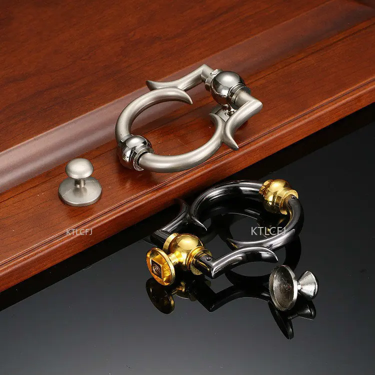 

Black-Gold/Silver/Black European Simple Knocker Luxury Gun Knocker Zinc Alloy Knock Ring Door Knocker Furniture Handle Hardware