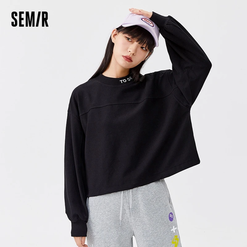 Свитшот Semir женский с длинным рукавом свободная короткая водолазка широкая