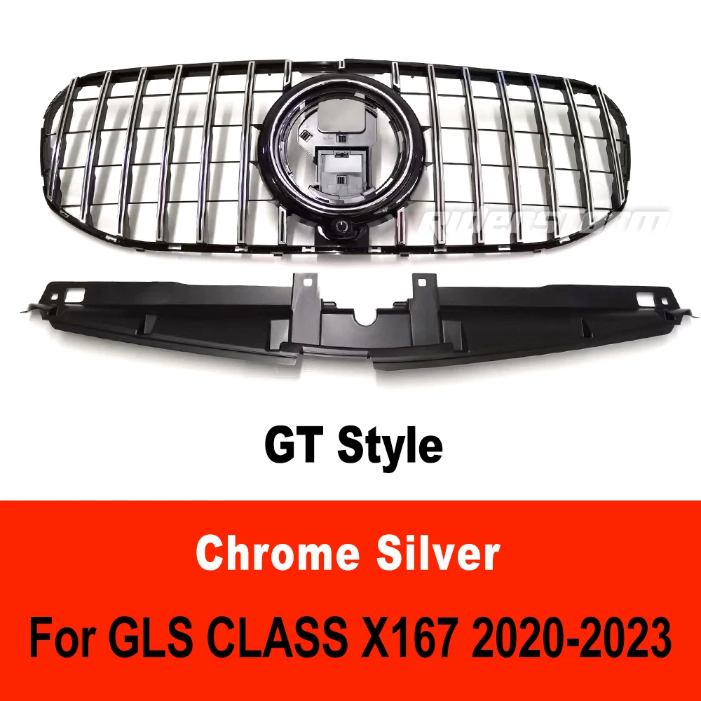 

Решетка переднего бампера 2020-2023 для Ben z GLS GLS450 4MATIC X167 ABS пластик GT Передняя решетка вертикальная планка X166 Решетка X167 Решетка