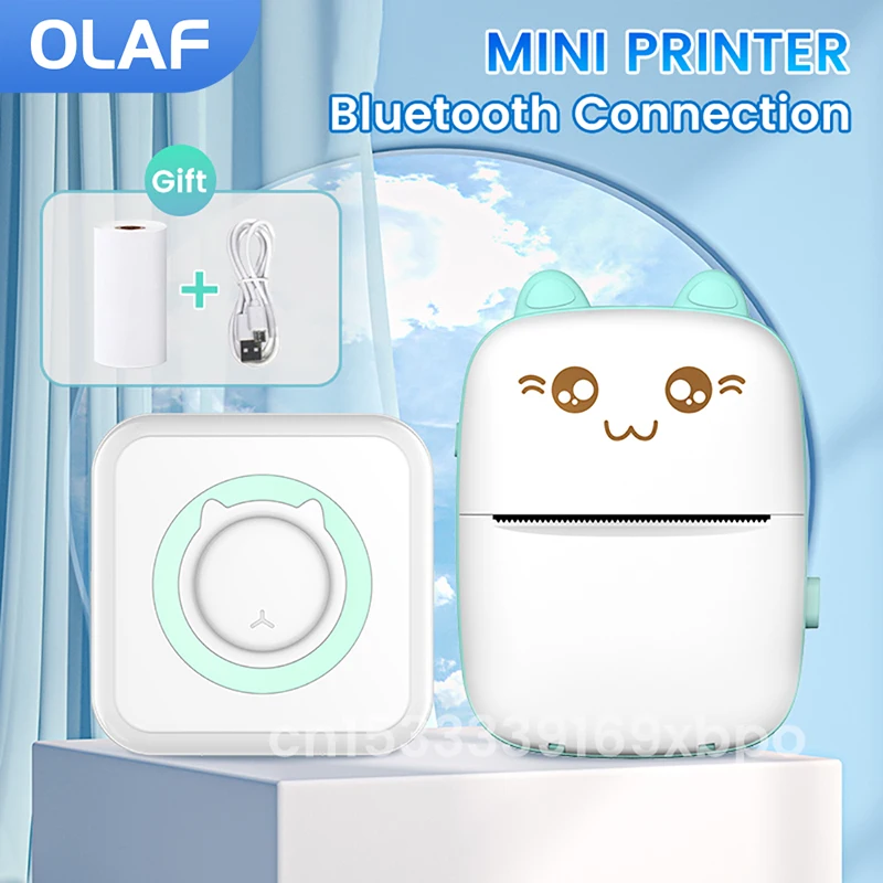 

Olaf HD Mini Printer Thermal Portable Printers Stickers Paper Inkless Label Printing Wireless Bluetooth BT200dpi For Android IOS