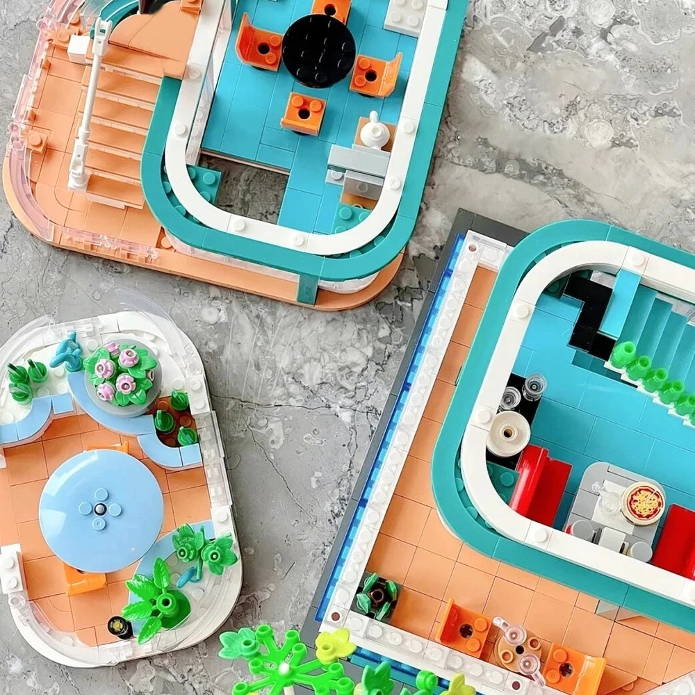 10507 креативный эксперт Moc Фэнтези Плаза уличный вид кирпичи модульная модель дома