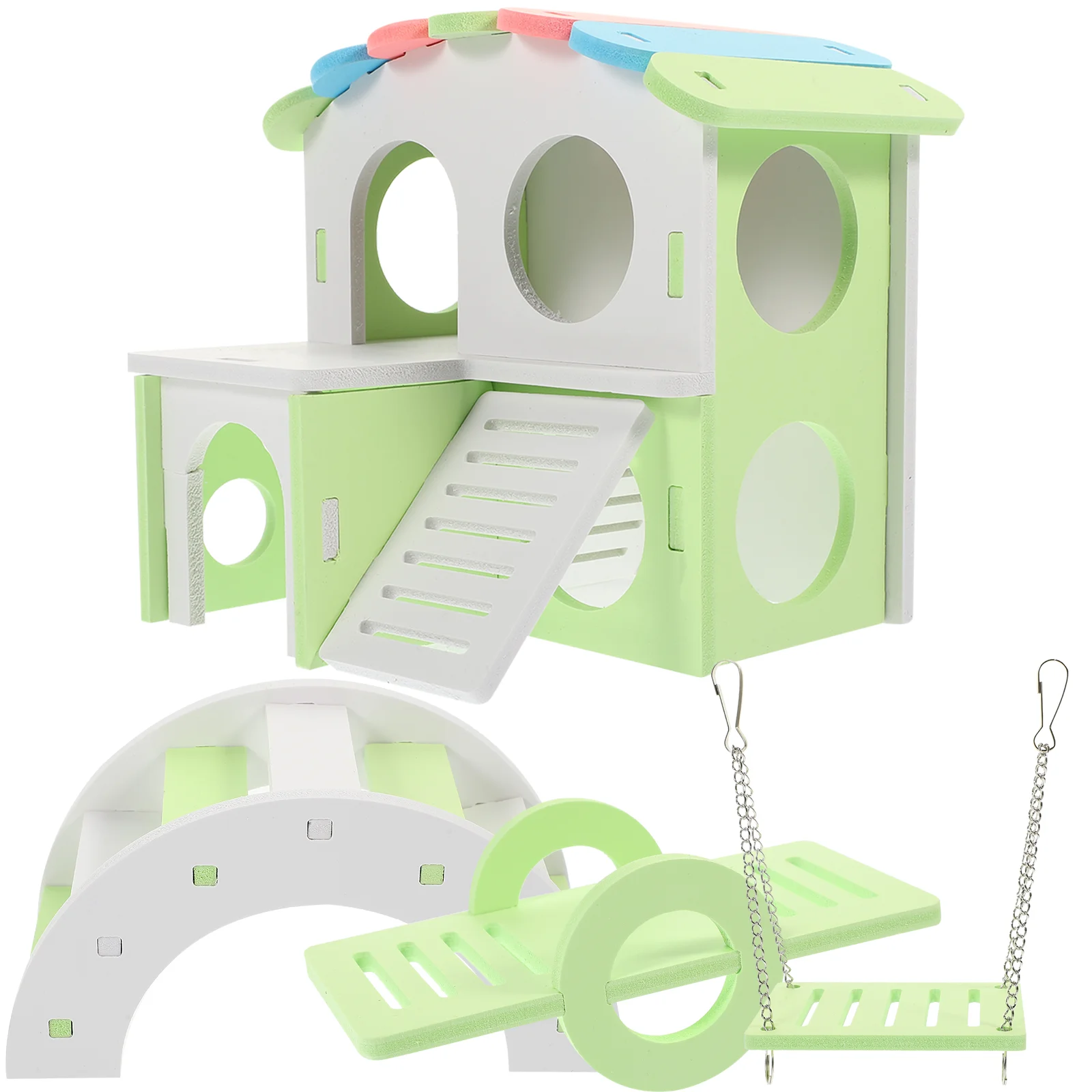 

Hamster House Hideout Toy Bridgecage Hut Toys Premium Accessory Resistant Wooden Decorative Lovely Wear Household Pet Hideaway