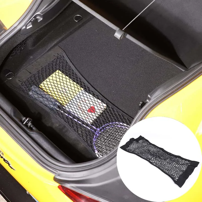 

For Fiat 500 Chevrolet Corvette C7 Toyota 86 Toyota Supra Subaru BRZ Nylon Car Rear Cargo Net Trunk Storage Organizer Net60*35cm