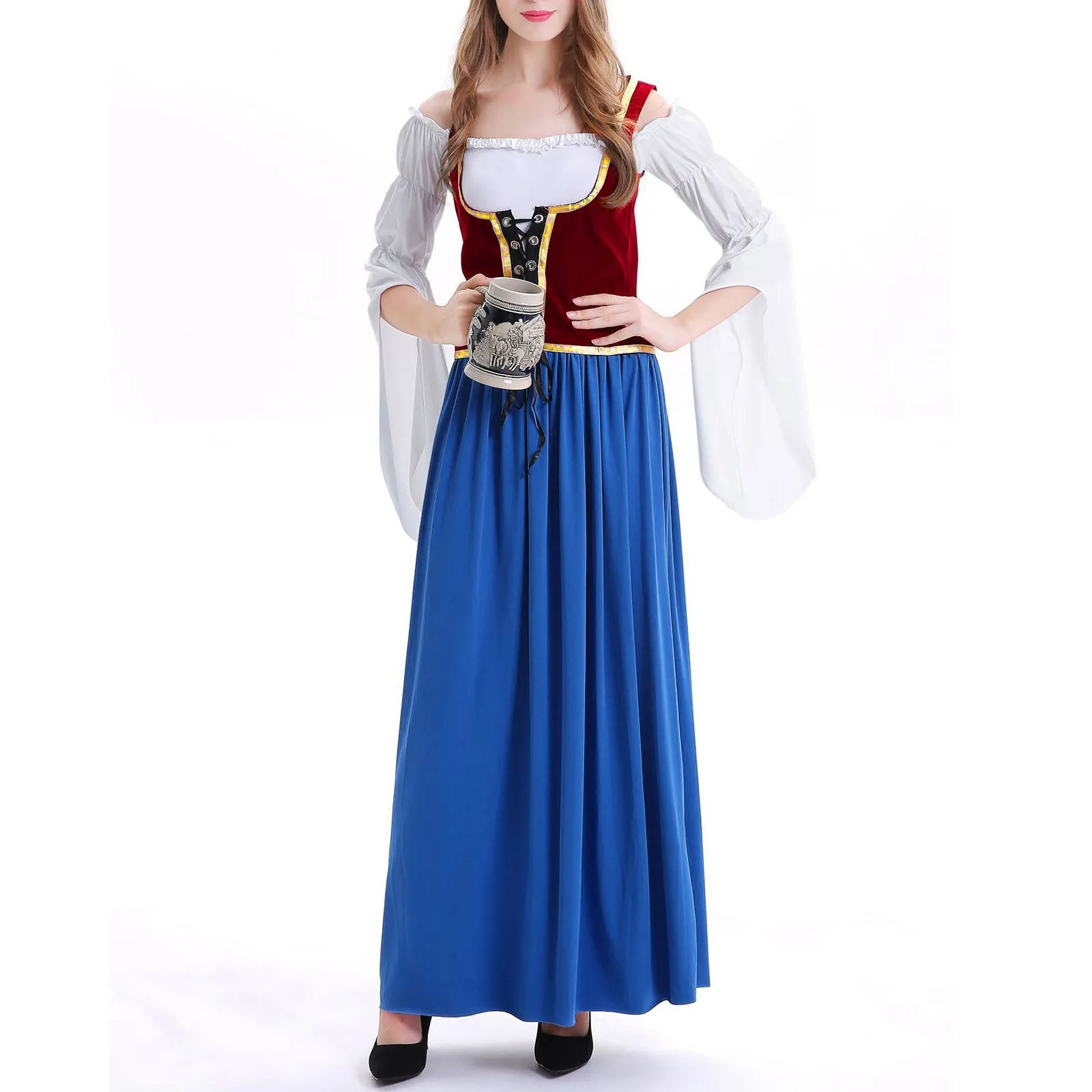 

Lady German Oktoberfest Costume Alpen Traditional Fraulein Outfit Cosplay Carnival Halloween Christmas Costume Fancy Party Dress