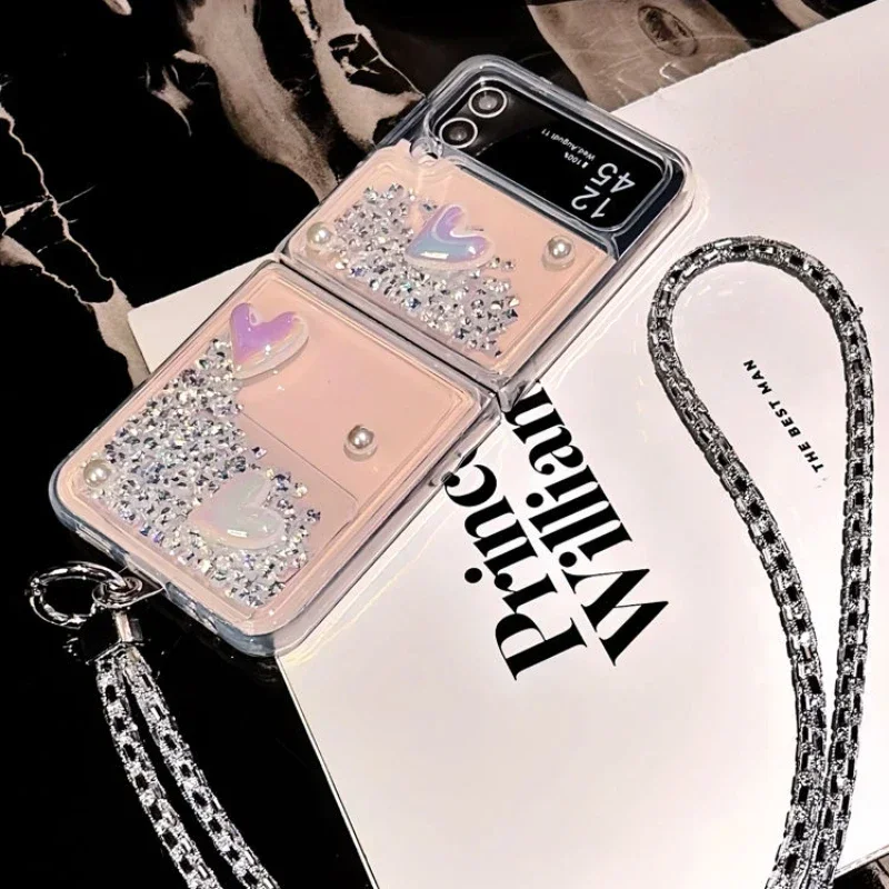 Чехол для мобильного телефона Samsung Quicksand Galaxy Z Flip 6 5 4 3 складной экран стильный