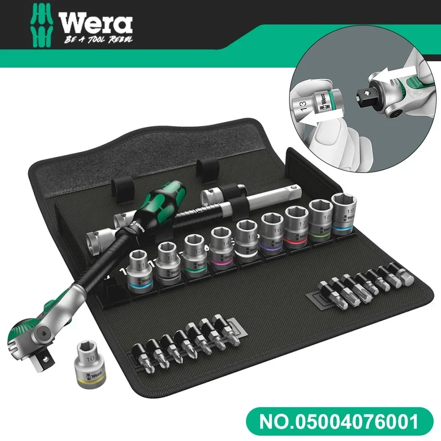 Оригинальная WERA 05004076001 Набор трещоток Zyklop Speed 8100 SC 6 метрический привод 1/2 дюйма 28