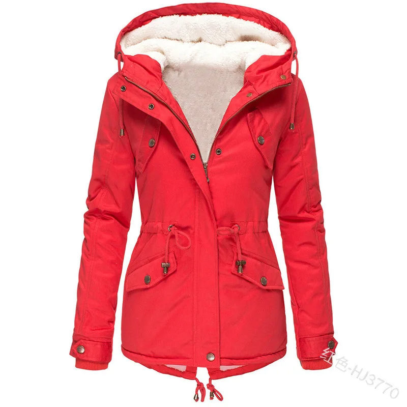 UETEEY Winter New Hot -selling Hooded Plus Velvet Thickened Warm Cotton Coat Women's Medium -long Cotton Jacket