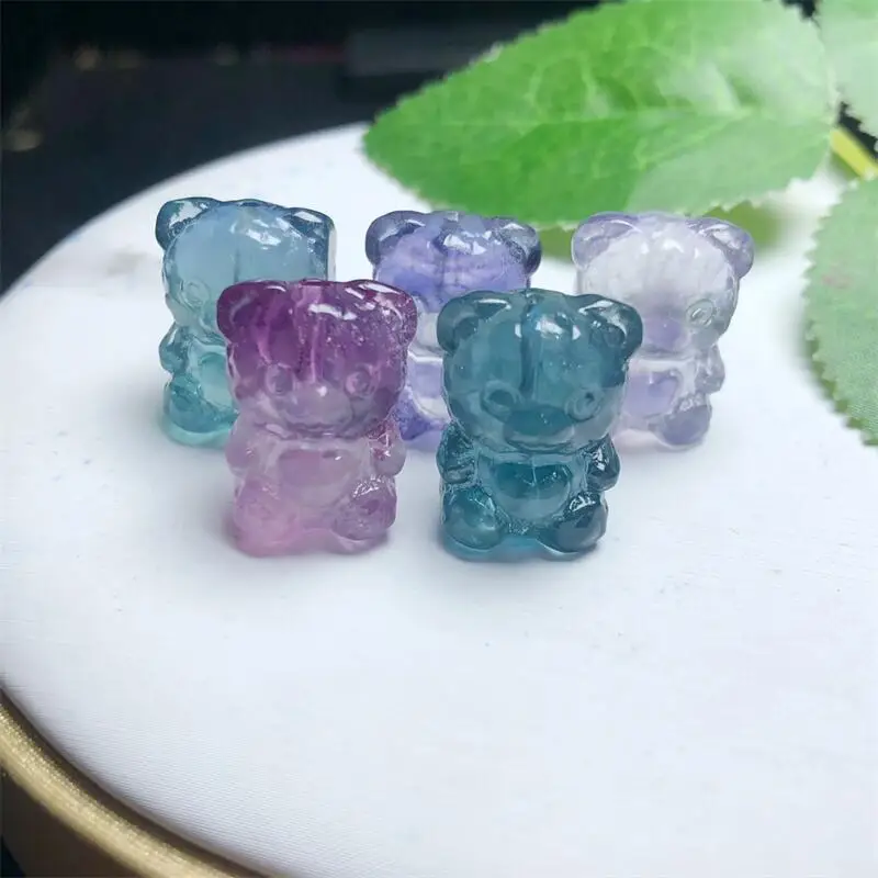 5 шт. резная фигурка из натурального флюорита 18 мм