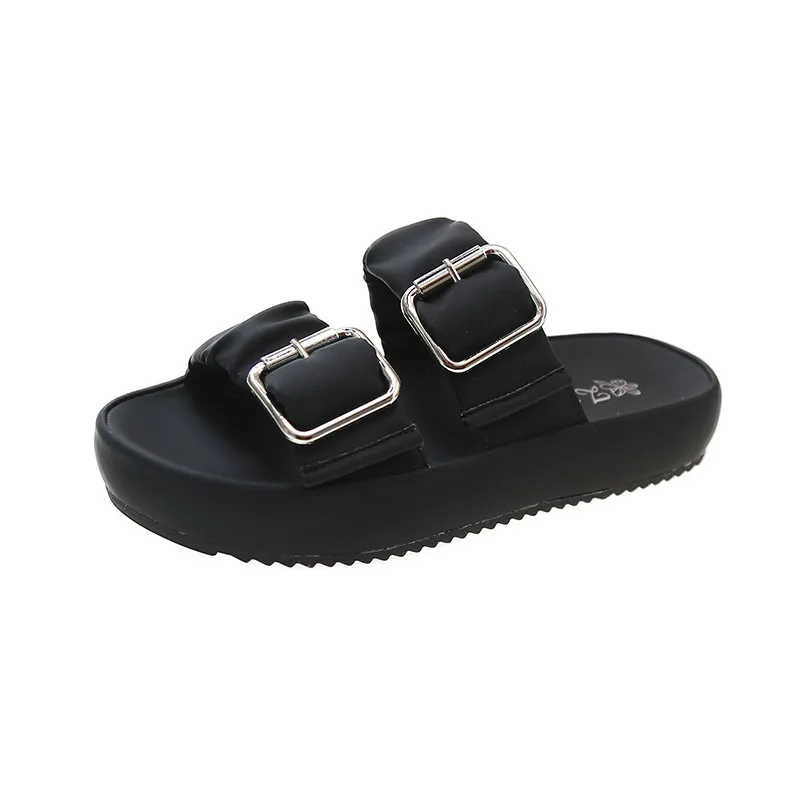 French Style Sandals Women's Outfit 2023 New Summer Fashion Double-breasted Platform Thick Bottom Beach Sandals