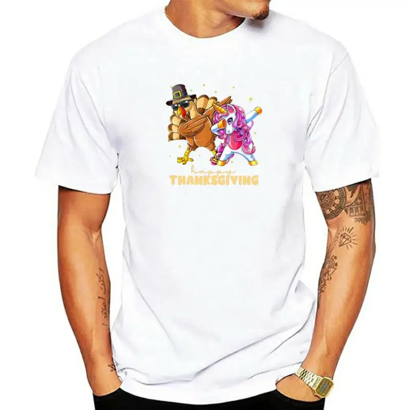 

Happy Thanksgiving Unicorn Turkey Dabbing Funny Kids T-Shirt