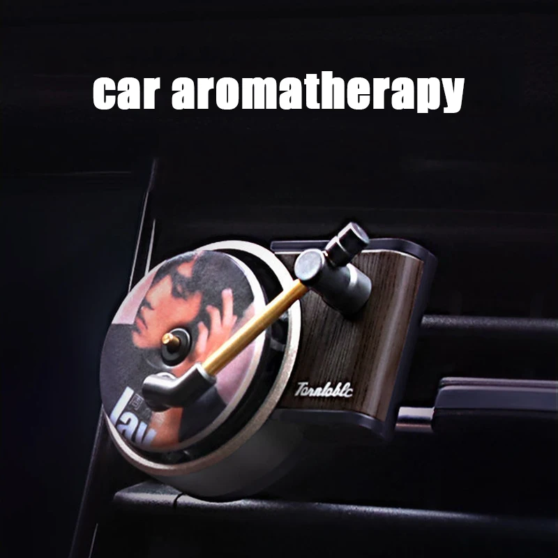 

Car Air Outlet Aromatherapy Fragrance Car Interior Ornaments Spinning Vintage Record Player Perfume Long Lasting Fragrant