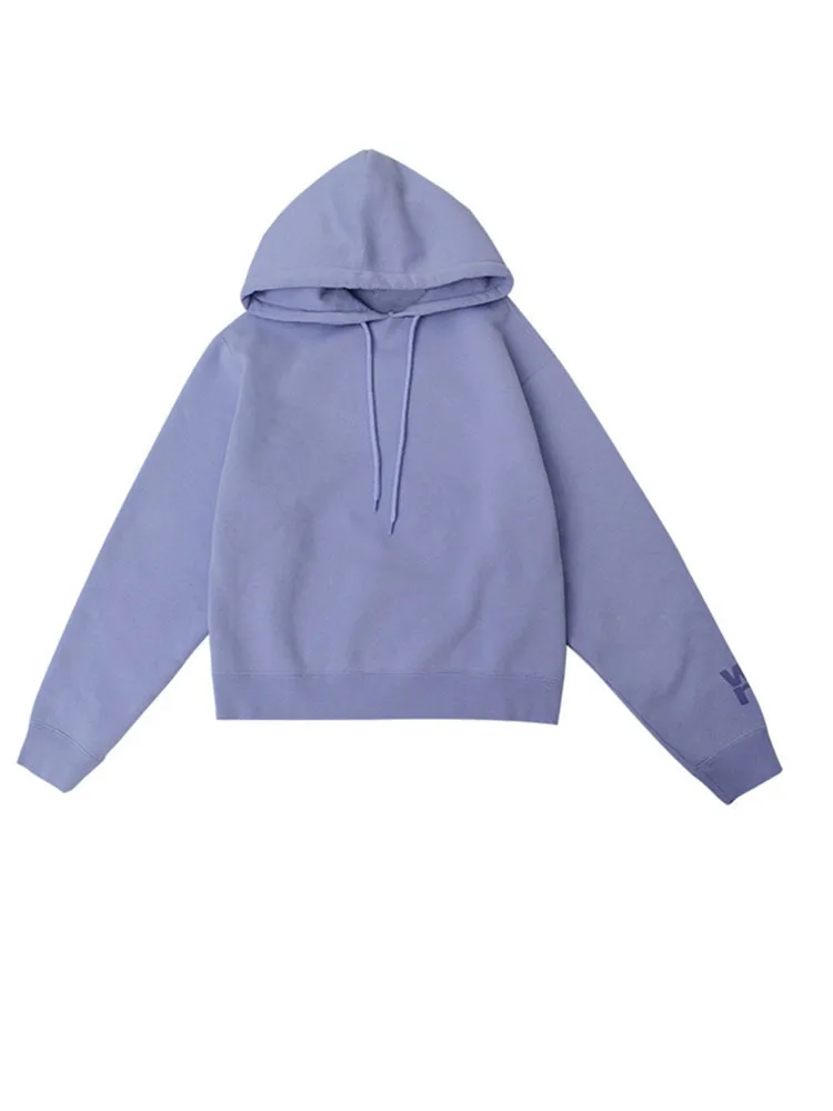 Женская толстовка с капюшоном [ZOCI] голубая и надписью из пенопласта длинными