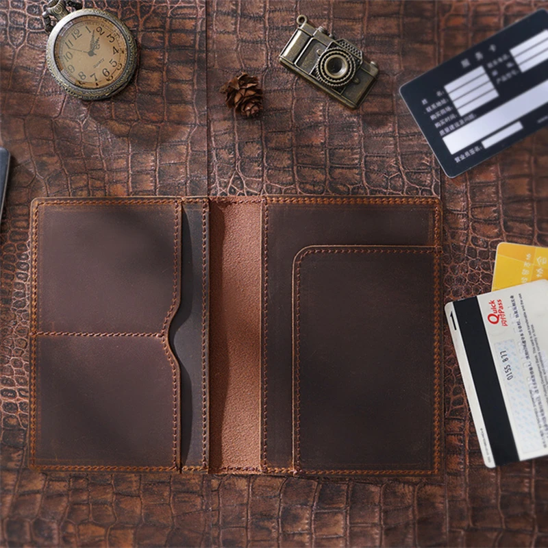 Leather Passport Sleeve Travel Boarding Document Bag Storage This Handmade Leather Protective Sleeve Passport Wallet 1Pcs travel
