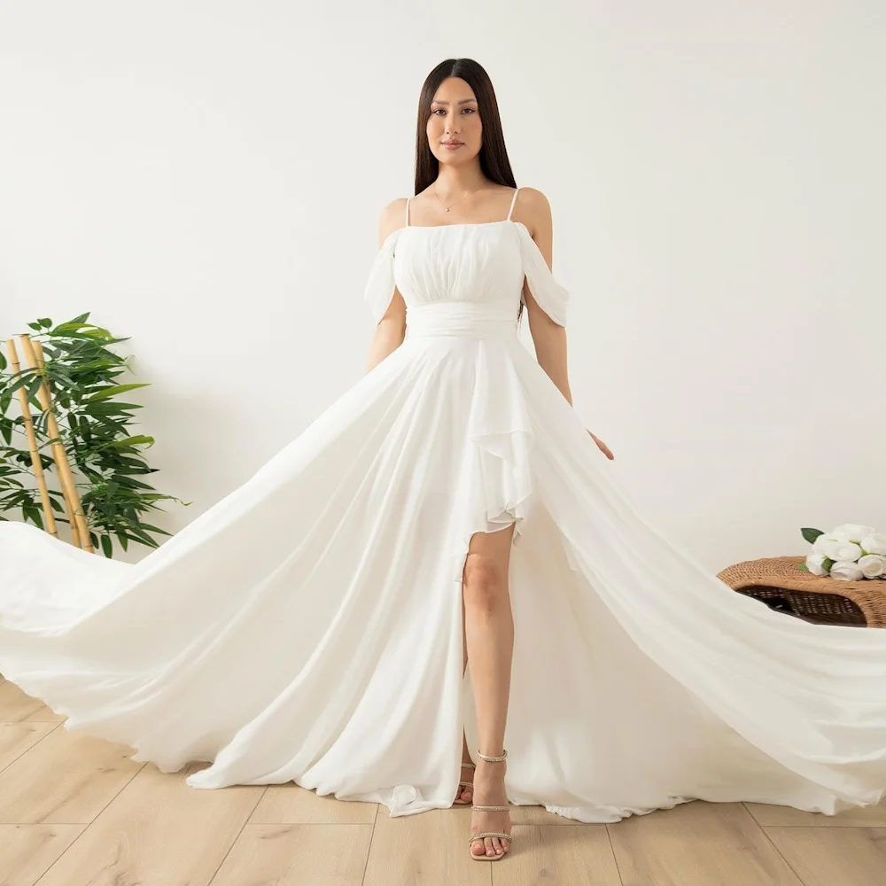 

CERMAE Chiffon A-line Boat Neckline Populer Prom Gown Floor-Length Ruffle Evening Formal Elegant Party Dress for Women 2023