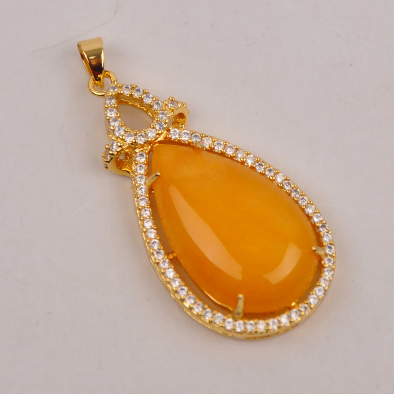 

Laanc Jewelry of yellow amber Waterdrop Necklace Pendant