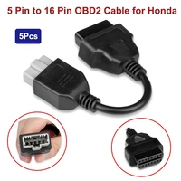 5pcs 5 pin to 16 pin obd2 connector cable car diagnostic tool male to female obd extension cable scanner adapter for honda