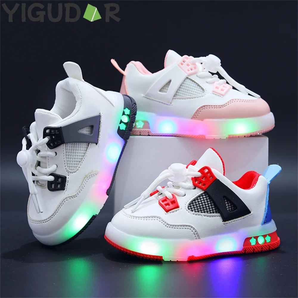 

Baby Shoes2023Spring Autumn New Boys and Girls Light Up Clunky Sneaker Small Children's Soft Soled Baby Shoes Zapatos Informales